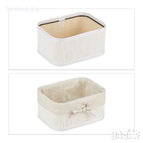 Комплект от 4 кутии за съхранение от бамбук, снимка 4 - Органайзери - 53652298