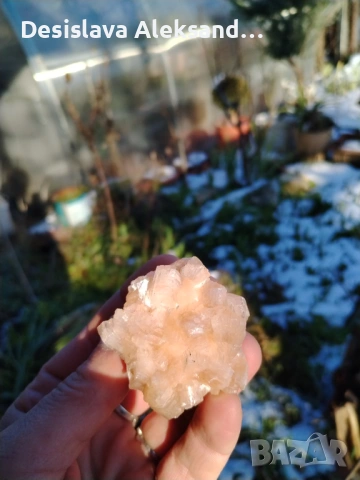 Хейландит със стилбит , снимка 2 - Колекции - 53387488