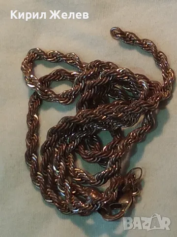 СТАР СТОМАНЕН ЛАНЕЦ ВИНТИДЖ ПЛЕТКА със СЛЕДИ от ПОЗЛАТА МАРКИРОВКИ и НУЖДА от ЛЕК РЕМОНТ 13767, снимка 13 - Колиета, медальони, синджири - 47111702