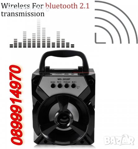 Блутут колонка с FM Радио, USB вход, AUX и TF карта, снимка 4 - Тонколони - 34486655