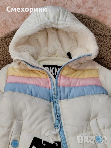 Нов зимен бебешки космонавт ескимос DKNY за момиченце 3-6 месеца и ръст 62см - 68см, снимка 2 - Бебешки ескимоси - 52844456