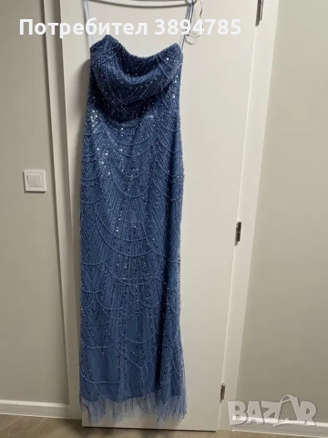 Бална Рокля- синкав син тон, снимка 4 - Рокли - 52466068