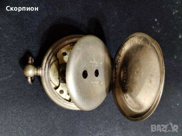 Швейцарски джобен часовник 1900г. с посребрени капаци - с ключе - ПЕРФЕКТЕН - ПРОМОЦИЯ, снимка 4 - Джобни - 50421505
