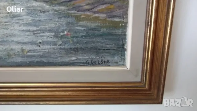 Много красива стара картина. Пейзаж. Масло. , снимка 3 - Картини - 48083326