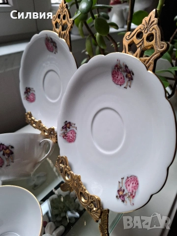 Красив комплект от чаши с чинийки , снимка 5 - Чаши - 53426484