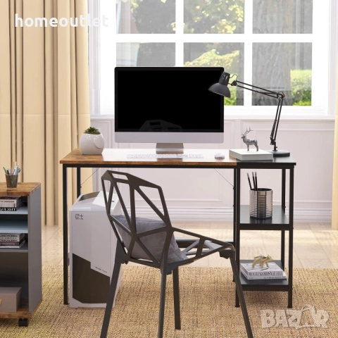 ПРОМОЦИЯ Бюро с рафтове за съхранение - 120 см, метална конструкция и ПДЧ плот CXYM-PB001B-120, снимка 3 - Бюра - 52710071