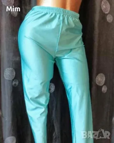 L Светло зелен еластичен клин/ сатенирана материя/