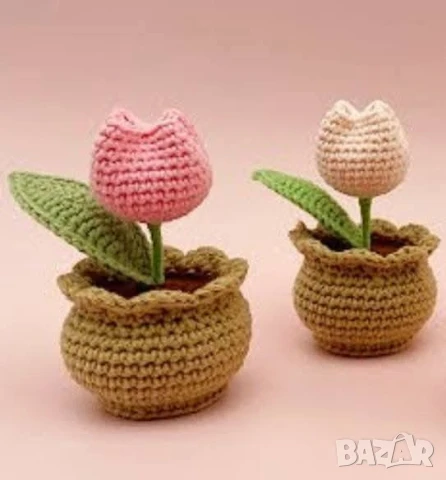 Плетено цвете в саксия  , снимка 9 - Декорация за дома - 51173490