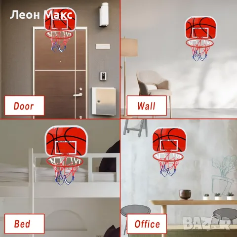 Баскетболен кош за стена или врата, с топка, детски комплект , снимка 6 - Играчки за стая - 48255512