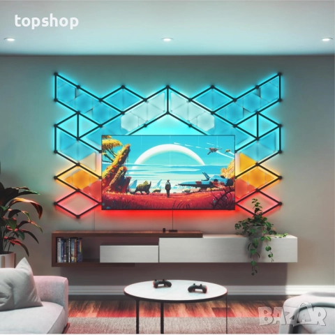 Чисто нови Nanoleaf 4D комплект светлинни ленти 5.2M за телевизор до 85 инча / 216 см - LED RGB ..., снимка 3 - Други - 52053815