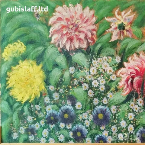 Картина, "Цветя", худ. Стефан Егаров (1882-1973), снимка 2 - Картини - 49306058