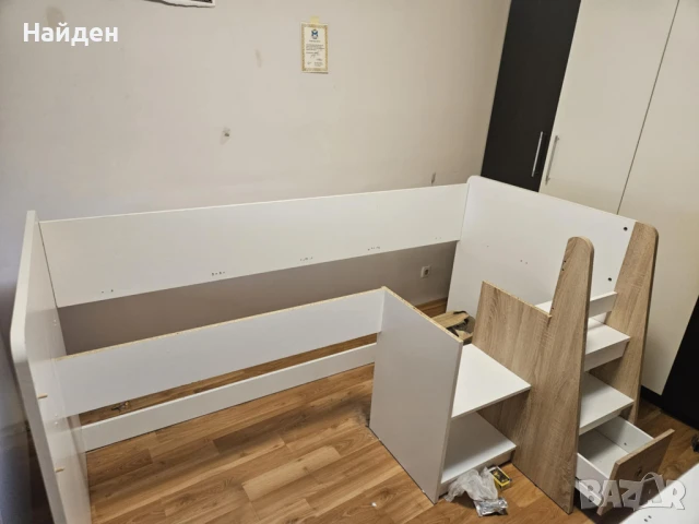 Високо легло за матрак 90/200 в отлично състояние, снимка 7 - Спални и легла - 51257710