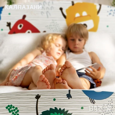 Детско Дървено Легло със Защита от Падане, Ламелна Подматрачна Рамка 140/70 см, Удобна Поставка - MO, снимка 6 - Мебели за детската стая - 41443465