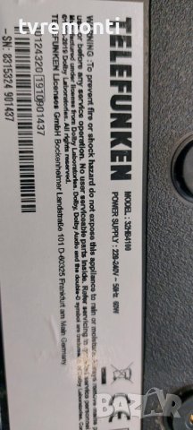 POWER BOARD 17IPS63 for 32 inc DISPLAY for TELEFUNKEN 32HB4100 дисплей VES315WNGL-2D-N41, снимка 5 - Части и Платки - 41040046