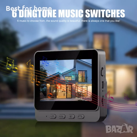 4.3" Безжичен, интелигентен видеозвънец с камера и 4.3" монитор, снимка 2 - Други - 51592170