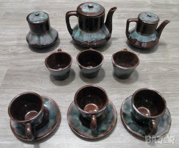 Красив български антикварен комплект за чай - 12 части , снимка 2 - Антикварни и старинни предмети - 39620876