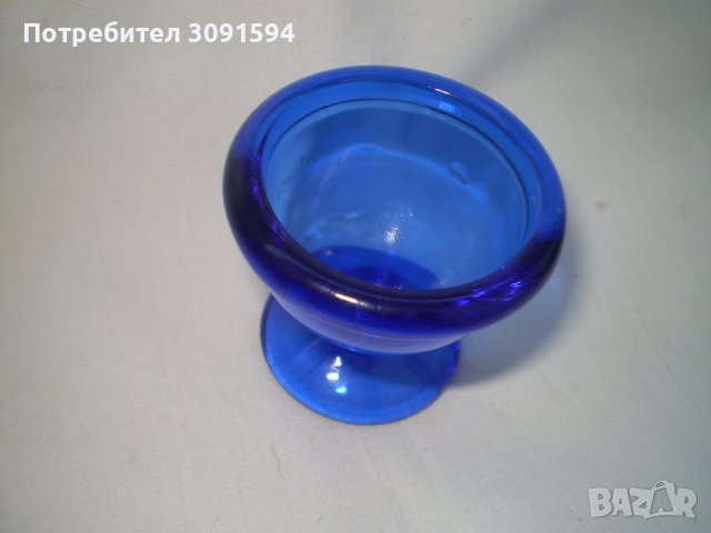 Винтидж Кобалтово синьо стъкло Чаша , снимка 6 - Други ценни предмети - 44363790