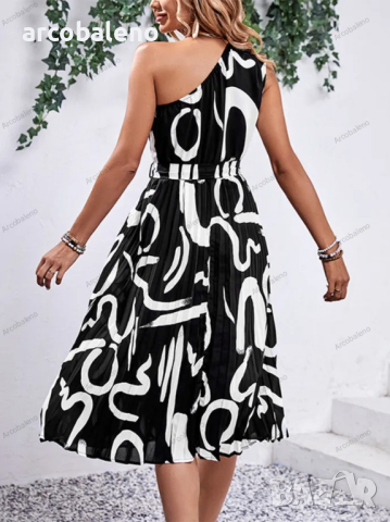 Нова дамска рокля с отворени рамене с щампа на букви, снимка 2 - Рокли - 44827837