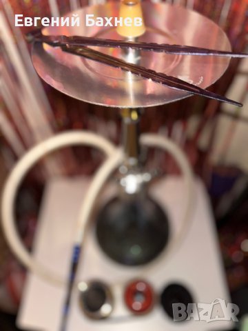 Наргиле |чаши за наргиле |Dschinni Drip Crystal Venom Silver Hookah 4S, снимка 3 - Наргилета - 44499206