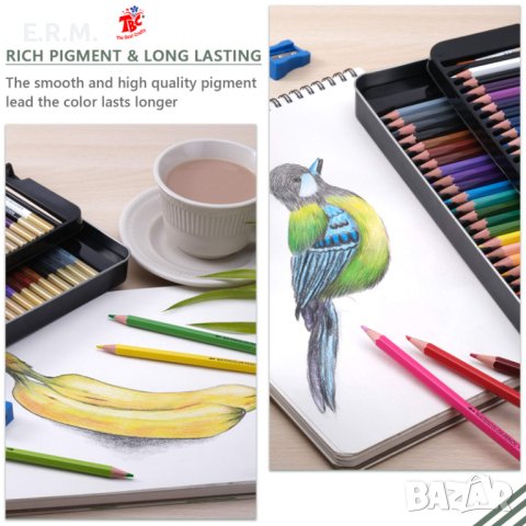 Комплект акварелни моливи 72 професионални цветни молива за рисуване, снимка 9 - Ученически пособия, канцеларски материали - 40686785