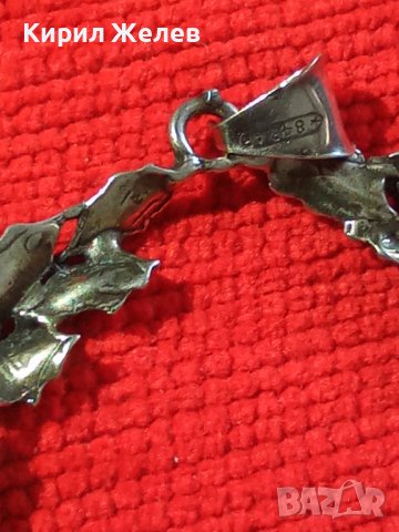 СТАРО АРТ ДЕКО ВИНТИДЖ УКРАШЕНИЕ СРЕБРО 800 с МНОГО ПЕЧАТИ ЮВЕЛИРНА ИЗРАБОТКА РЯДЪК ПЕНДАНТ 26335, снимка 4 - Антикварни и старинни предмети - 34854639