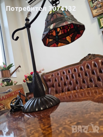 Нощна лампа Тифани, снимка 3 - Настолни лампи - 52336122