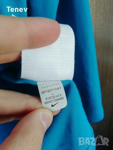 Nike Miler Dri-Fit оригинална тениска фланелка дълъг ръкав синя мъжка размер L блуза, снимка 7 - Тениски - 41896230