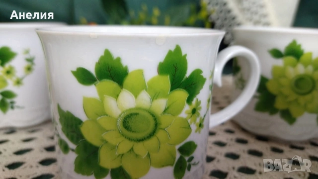 Mitterteich Bavaria зелени цветя, снимка 13 - Чинии - 53208140