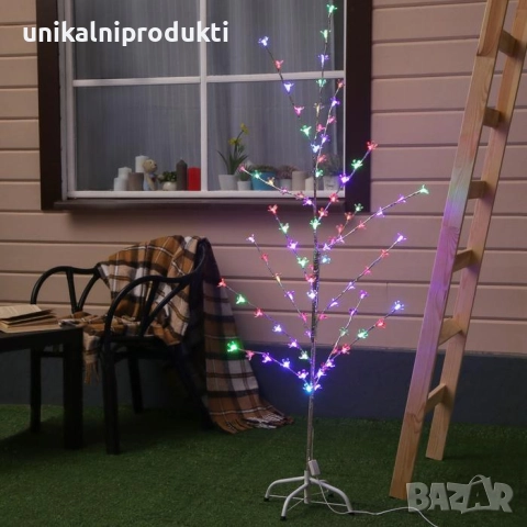 Коледно/новогодишно светещо дръвче 150 см – 85 LED цветчета, многоцветно, плаващ ефект, релакс, снимка 2 - Лед осветление - 52265427