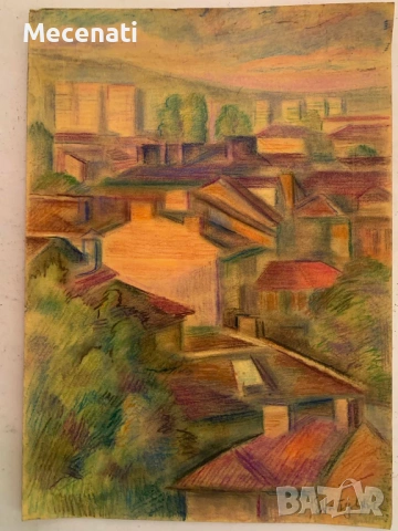 ЕЛКА НАЙДЕНОВА градски пейзаж – Пастел , снимка 9 - Картини - 53112971