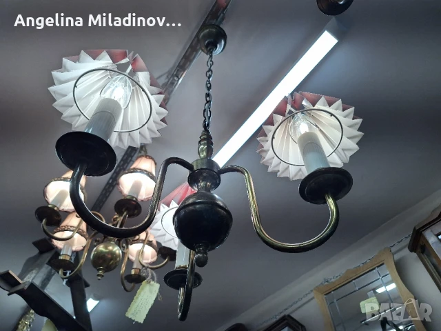 Винтидж полилей месинг , снимка 7 - Полилеи - 50864072