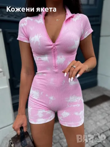 Страхотни рипс гащеризони с цип и къс ръкав