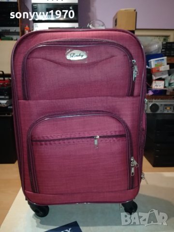 НОВ КУФАР 55Х36Х20СМ ЧЕРВЕН ДЕНИМ 1808231751, снимка 5 - Куфари - 41896601