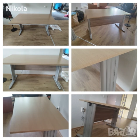 Бюро с метални крака - офис маса 140/80/73,5см