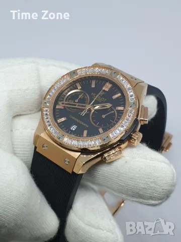 Hublot Chronograph 38mm Pink Gold Black Dial Diamonds Дамски Различни Варианти, снимка 4 - Дамски - 47991731