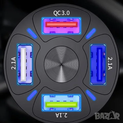 Автомобилно зарядно с 4 USB порта и QC 3.0, снимка 5 - Аксесоари и консумативи - 55863790