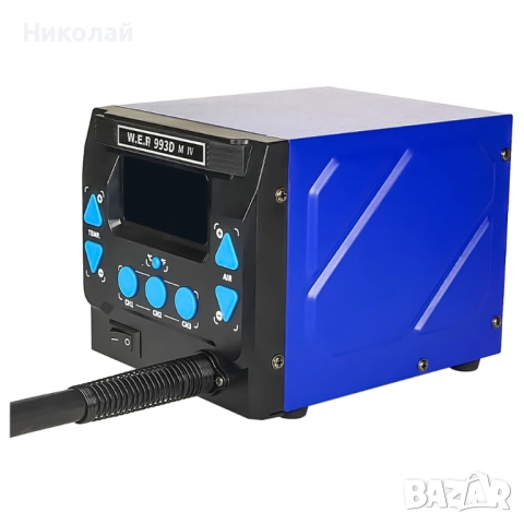 Станция за запояване WEP 993DM-IV, горещ въздух, 3 режима памет, цифров дисплей, 1000W, 100° – 500°С, снимка 5 - Друга електроника - 53411784
