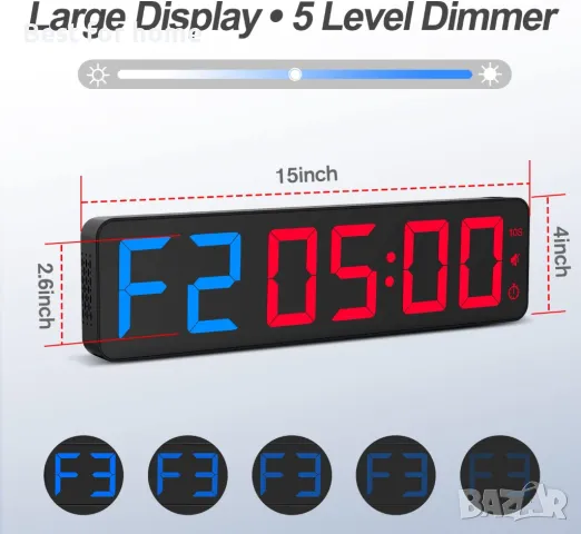 Голям таймер за табата, групови занимания,фитнес Gym Timer ANJANK, снимка 9 - Фитнес уреди - 48743098