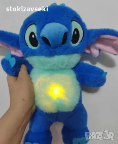 Stitch, плюшена бебешка играчка, с мелодия и светлина, снимка 1