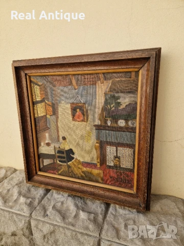 Стара много добра антикварна белгийска картина масло върху платно , снимка 7 - Антикварни и старинни предмети - 50781900