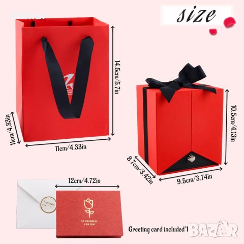 Taozoey Подарък  за жени, вечна роза в елегантна кутийка с чекмедже, снимка 6 - Подаръци за жени - 44393279