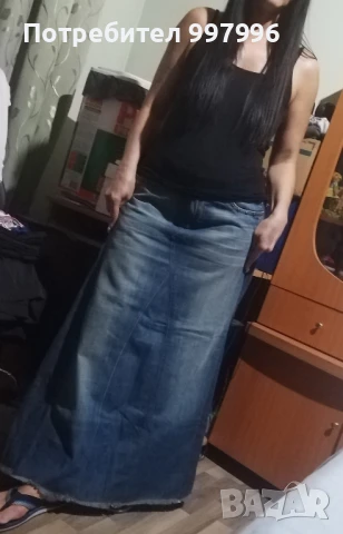 дълга дънкова пола -Л размер