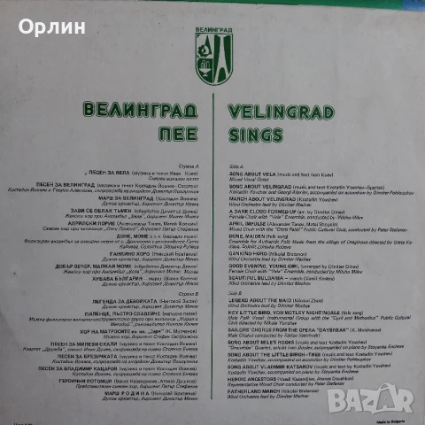 Грамофонни плочи - Велинград пее - ВХА 12196, снимка 2 - Грамофонни плочи - 50944054