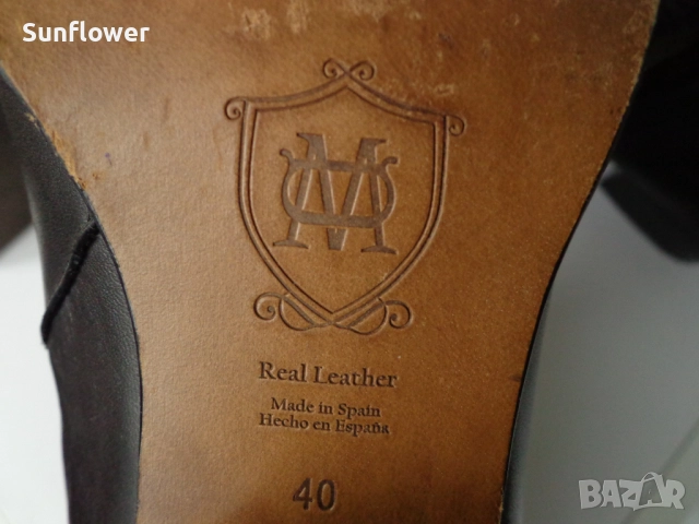 Черни боти от естествена кожа Massimo Dutti, размер EU 40, снимка 14 - Дамски боти - 52090481