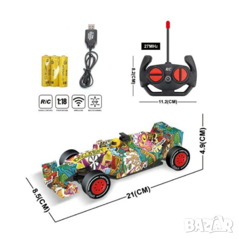 Състезателна Кола 1:18 с дистанционно управление – Уличен стил и бързина в дланта, снимка 6 - Коли, камиони, мотори, писти - 51063511