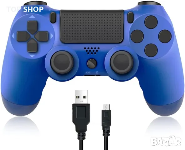 Безжичен джойстик за Playstation 4 , Син, Червен, сензорен панел