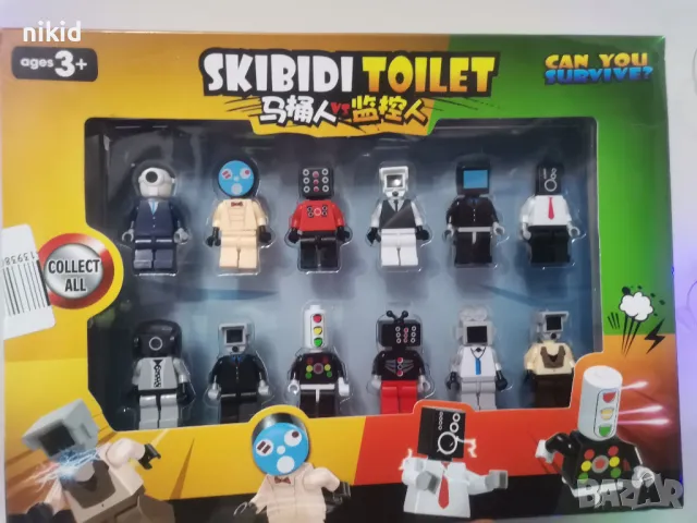 12 фигурки за Лего конструктор Skibidi Toilet Скибиди Тойлет vs за игра украса на торта пластмасови