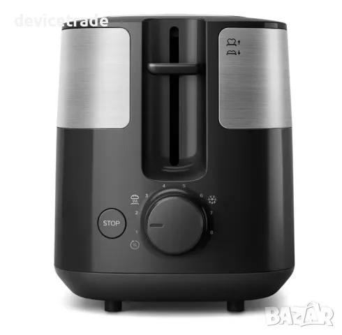 Тостер, Philips, Daily Collection HD2517/90, 830 W, черен/сребрист, снимка 3 - Тостери - 49732312