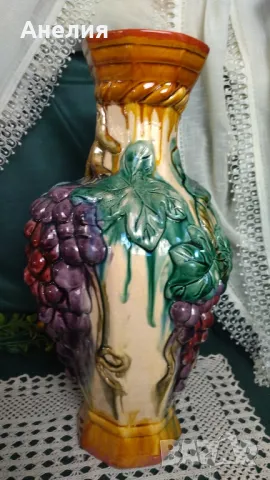 Ваза керамична с 3 д плодове от Италия , снимка 4 - Вази - 50276463