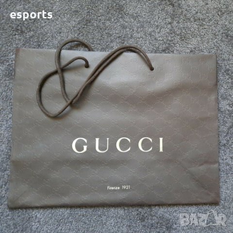 Автентична GUCCI хартиена кериър торба 29см x 38см подаръчна, снимка 2 - Други - 35803830